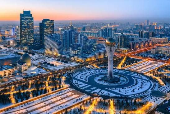 Astana, Kazakhstan. No street-level map is shown.
